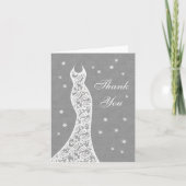 Mooie Linen Folded Winter Dank je kaart (Voorkant)