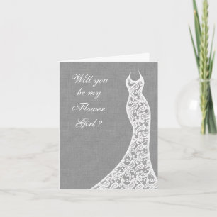 Mooie Linen word je mijn Bloemenmeisje-kaart?