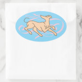 Mooie lintshond ovale sticker (Tas)