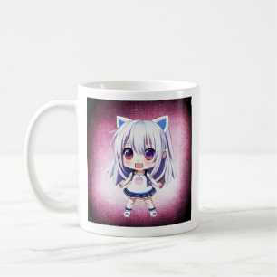 Mooie Little Latte Koffie Pun Anime Meisje Koffiemok