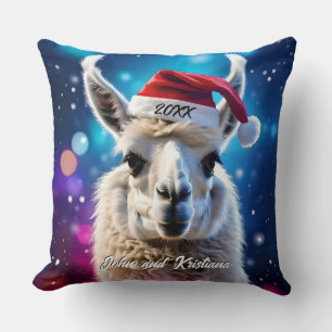Mooie Llama in een kerstmuts Kussen