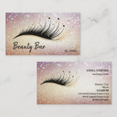 Mooie Long Lash Extension Make-up Feather Visitekaartje (Voorkant / Achterkant)