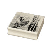 Mooie Loon op water in waterverf Rubberstempel (Stempel)