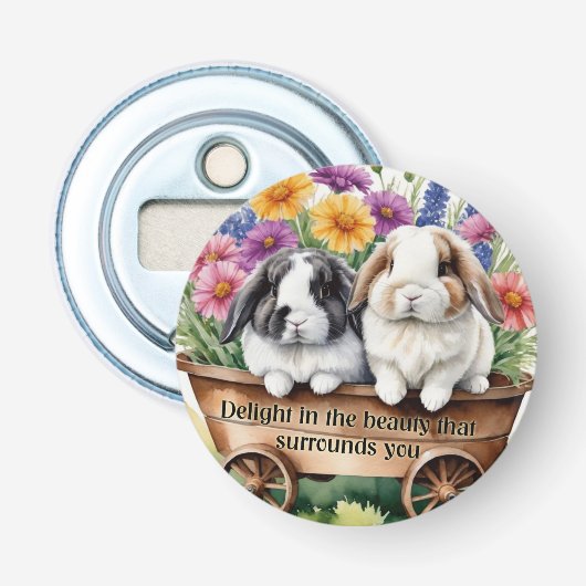 Mooie Lop Bunny Rabbit  Button Flesopener (Voorkant)