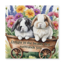 Mooie Lop Bunny Rabbit Magneet Kaart