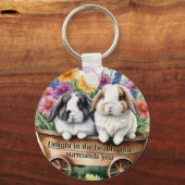 Mooie Lop Bunny Rabbit Sleutelhanger (Achterkant)