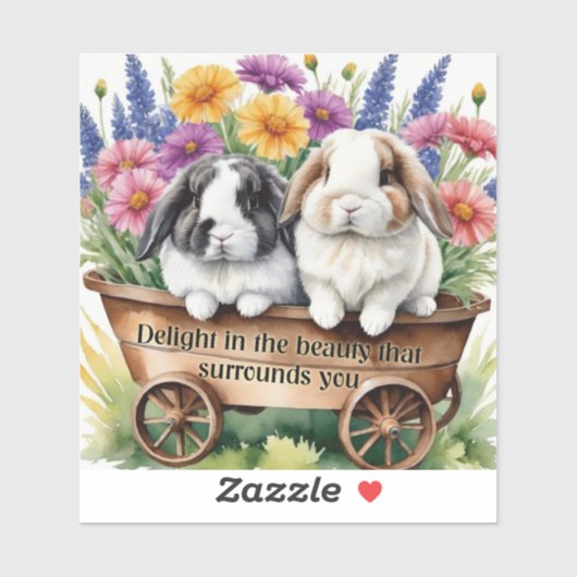 Mooie Lop Bunny Rabbit Sticker (Vel)
