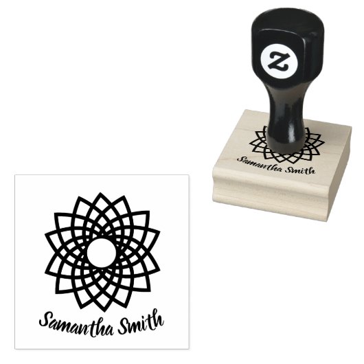 Mooie Lotus Bloem Mandala Rubberstempel (Gestempeld)