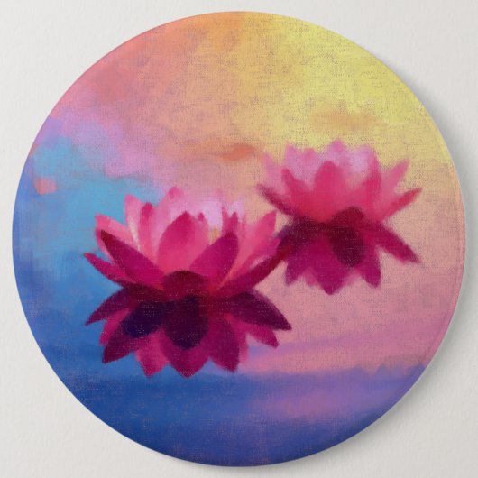 Mooie Lotus Flower Ronde Button 6,0 Cm (Voorkant)