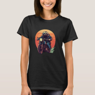 Mooie luiaard biker kostuum voor motorliefhebbers t-shirt