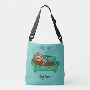 Mooie Luiaard Boodschappentas Breien Thema Geschen Crossbody Tas