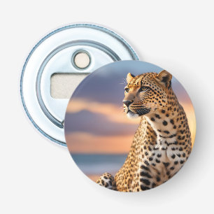 Mooie luipaard button flesopener