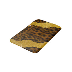 Mooie Luipaard Leer Dierprint Met Glitters Badmat