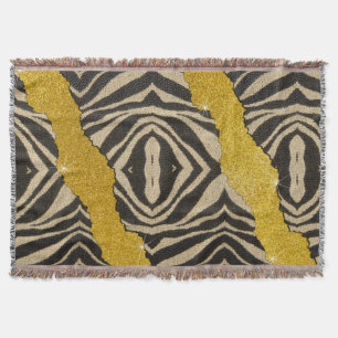 Mooie Luipaard Zebra Dierprint Met Glitters Deken