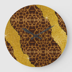 Mooie Luipaardprint Met Glitters Grote Klok