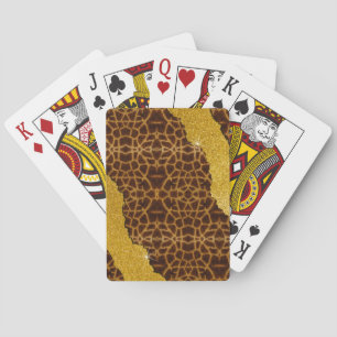 Mooie Luipaardprint Met Glitters Pokerkaarten
