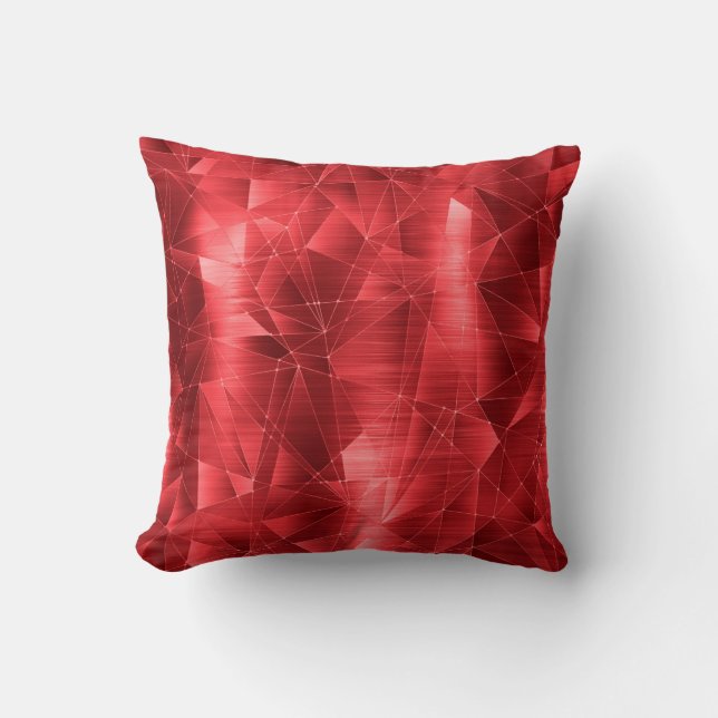 Mooie Luxe Red Geometrical Pattern Pillow Kussen (Voorkant)