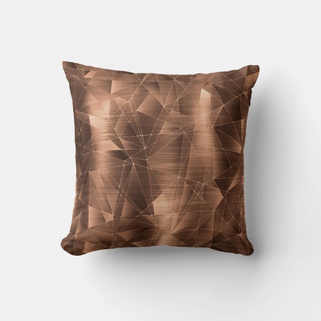 Mooie Luxury Bronze Geometrical Pattern Pillow Kussen (Voorkant)
