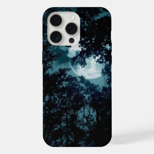 Mooie maan gloed door bomen iPhone 15 pro max hoesje