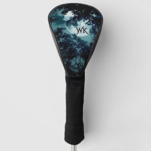 Mooie maan gloed door bomen Monogram Golfheadcover