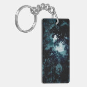 Mooie maan gloeit door bomen sleutelhanger (Voorkant Links)