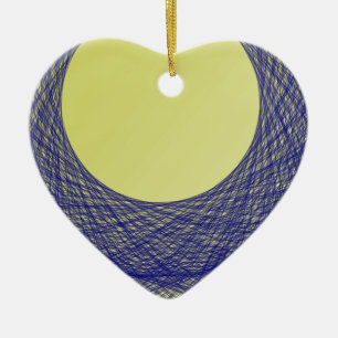 Mooie maan licht glans blauwe kleur keramisch ornament