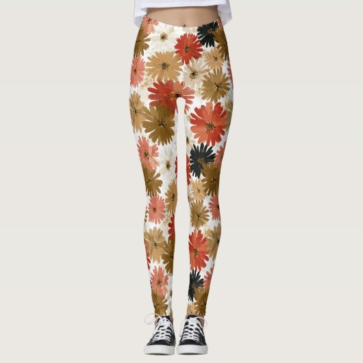 Mooie Madeliefje Bloem Actieve Zwangerschap Leggings (Voorkant)