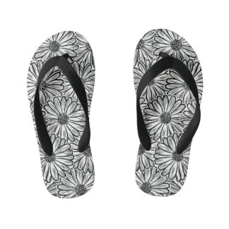 Mooie Madeliefjesbloem, Halftone Illustratie Kinder Teenslippers