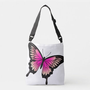 Mooie magenta Butterfly Cross Body Canvas tas