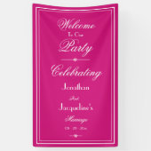 Mooie magenta chique foto prop bruiloft achtergron spandoek (Verticaal)