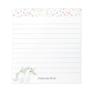 Mooie Magische Eenhoorn & Meerkleurige Pastel Ster Notitieblok