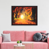 Mooie Magische Herfst Bos Canvas Afdruk (Insitu (Woonkamer))