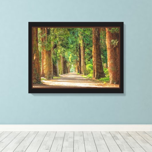 Mooie Magische Lente Bos Canvasprint Canvas Afdruk (Insitu (Houten vloer))