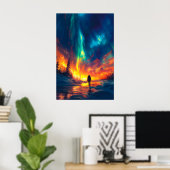 Mooie magische noorderlichten poster (Thuiskantoor)