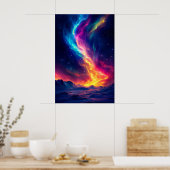 Mooie magische noorderlichten poster (Keuken)