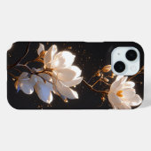 Mooie Magnolia bloemen op zwarte achtergrond Case-Mate iPhone Case (Achterkant (horizontaal))