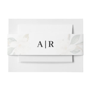 Mooie Magnolia bloemenbuikband Uitnodigingen Wikkel