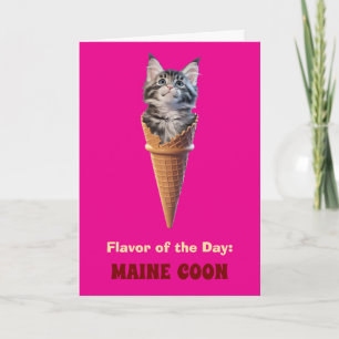 Mooie Maine Coon Kegel Vorm Wenskaart Kaart