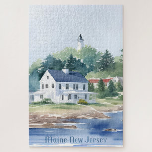 Mooie Maine New Jersey Waterverf Kunst Legpuzzel