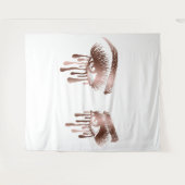 Mooie make-up ogen met lange wimpers en druppels wandkleed (Voorkant (horizontaal))