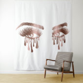 Mooie make-up ogen met lange wimpers en druppels wandkleed (In situ)