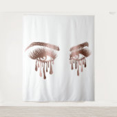 Mooie make-up ogen met lange wimpers en druppels wandkleed (Voorkant)