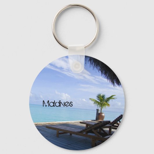Mooie Maldiven Beach Sleutelhanger (Voorkant)
