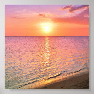 Mooie Maldiven Beach Sunset Poster