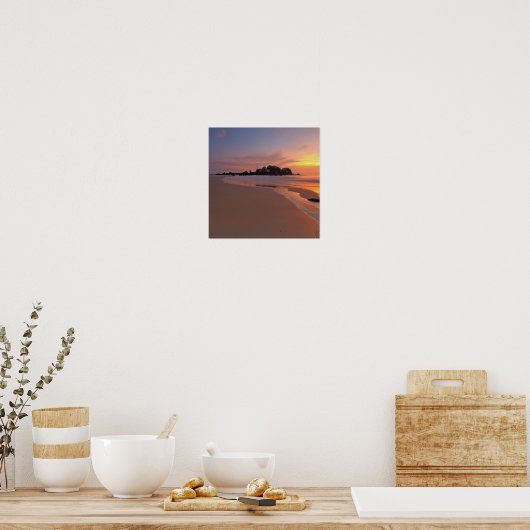 Mooie Maldiven Beach Sunset Poster (Keuken)