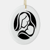 Mooie mam en zwarte kerst keramisch ornament (Rechts)