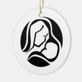 Mooie mam en zwarte kerst keramisch ornament (Links)