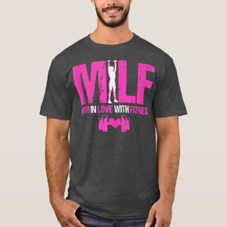 Mooie mam in liefde met fitness Heart Dumbbell T-shirt