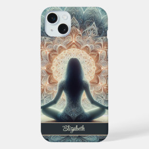 Mooie Mandala Mediterende Meisje Aangepaste Naam iPhone 15 Plus Case