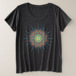 Mooie Mandala Sierlijke Geometrische Ontwerp Grote Maat T-shirt